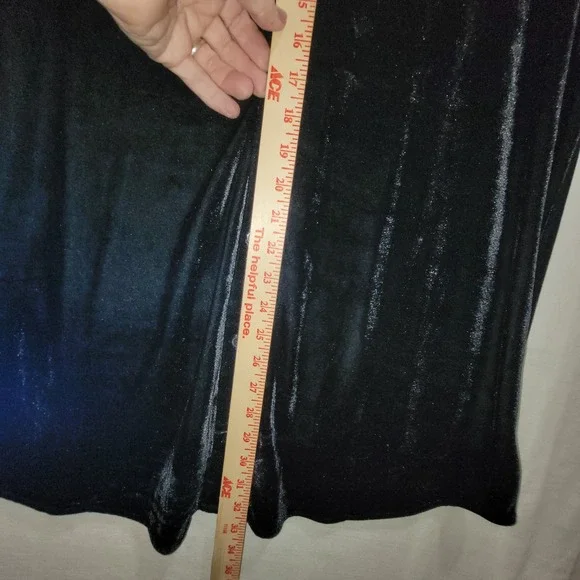 Rebecca Malone Black Velvet Button Front Large Tunic Shirt Womens L-Slv NEW - Picture 12 of 14